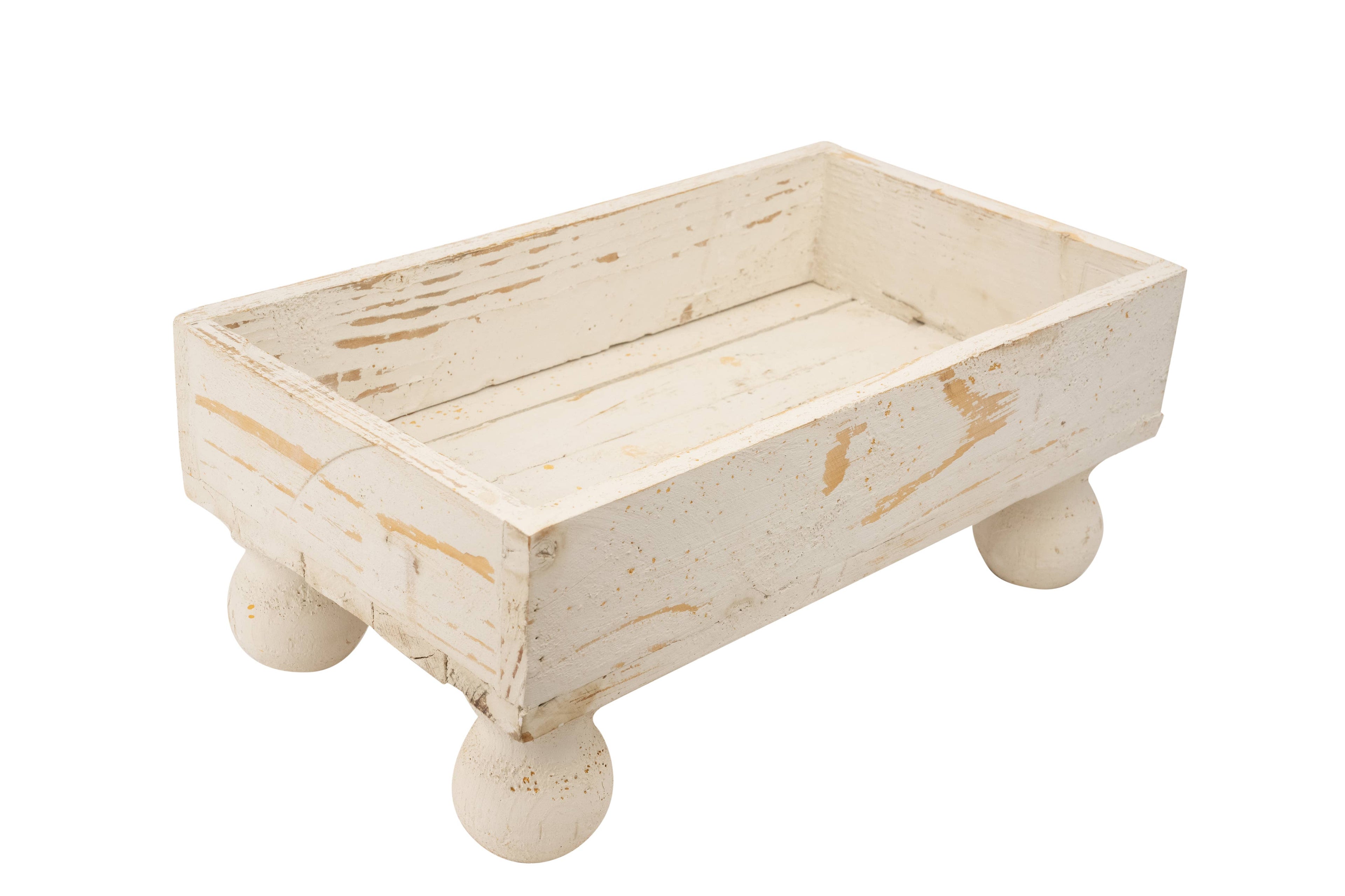 Temple Garden Planter Set of 2-Farmhouse Trays- White