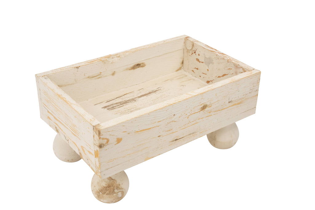 Temple Garden Planter Set of 2-Farmhouse Trays- White