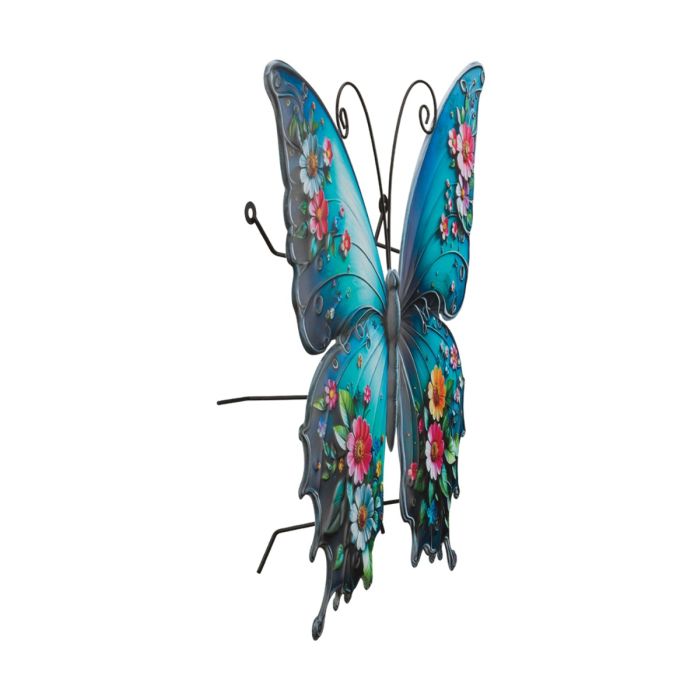 Butterfly Wall Decor 20" - Blue Floral