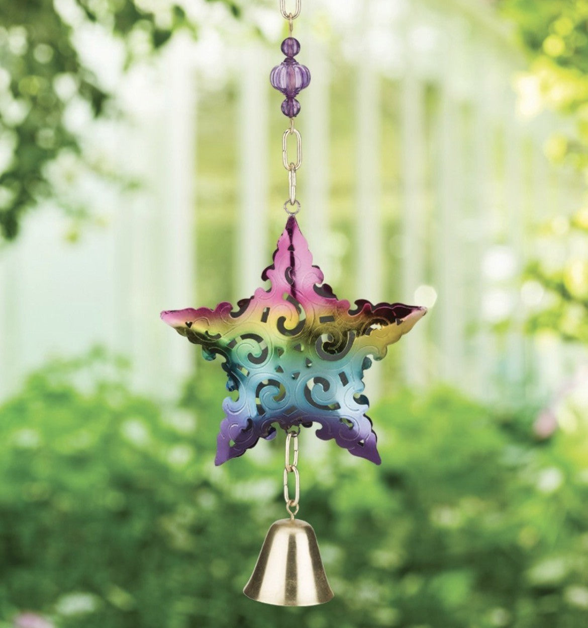 Metal Garden Bell - Star