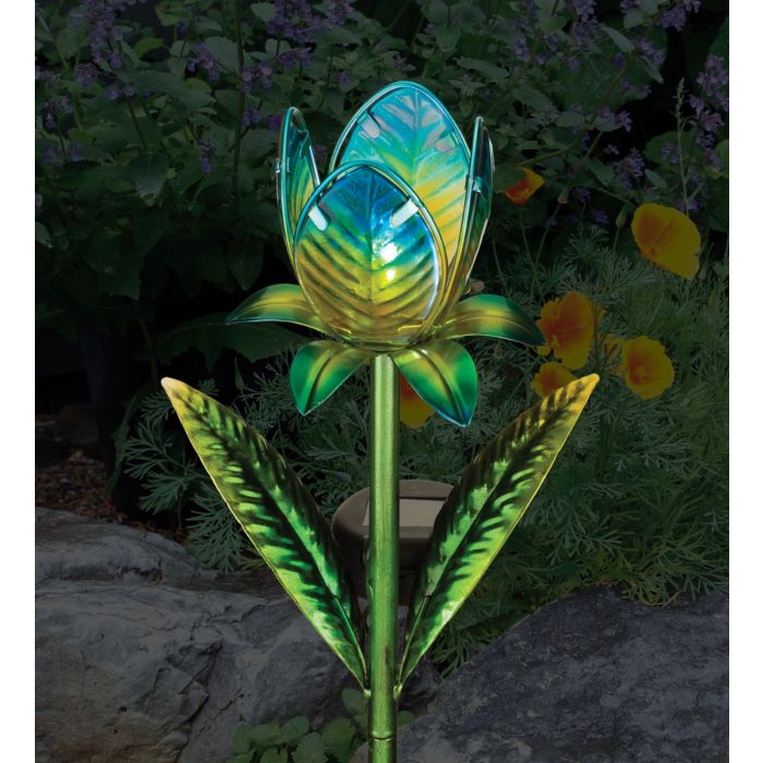 Mini Solar Garden Stake - Blue Tulip