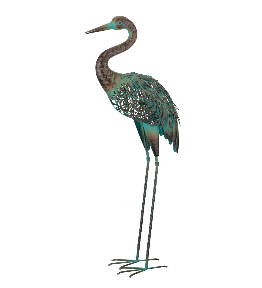 Patina Solar Crane Decor - Down