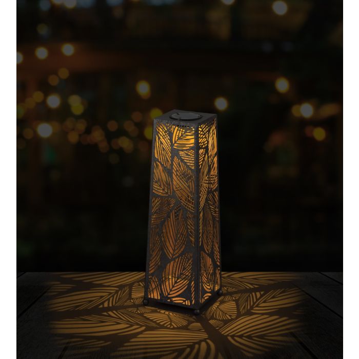 24" Patio Solar Lantern - Leaf Design