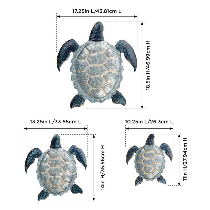 Galvanized Sea Turtle Wall Decor