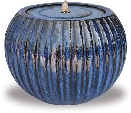 Stripe Ball Fountain with LED Light - Blue