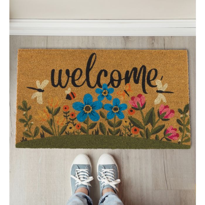 Welcome Doormat - Flowers