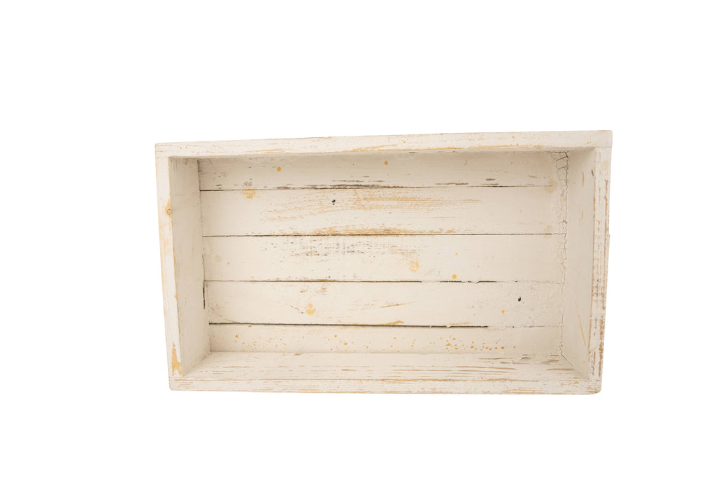 Temple Garden Planter Set of 2-Farmhouse Trays- White