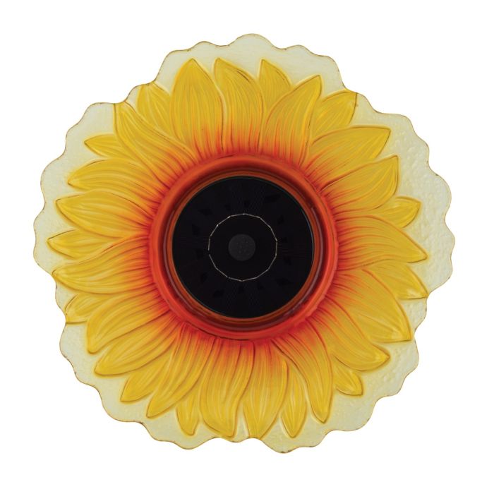 18" Solar Fountain/Birdbath with Stand - Sunflower